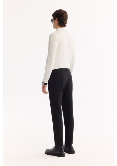 Avva Erkek Siyah Yani Lastikli Bi-stretch Hafif Slim Fit Pantolon A52y3218