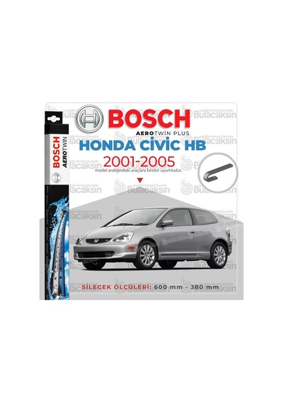 Honda Civic Hb Muz Silecek Takımı 2001-2005 Bosch Aerotwin N11.4760