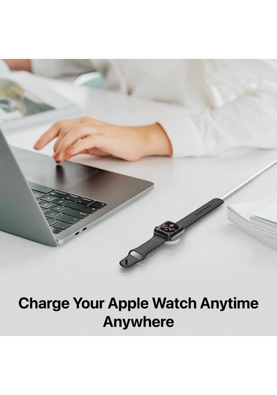 Caseonn Apple Watch Series 11 42mm Manyetik Usb Hızlı Şarj Kablosu Beyaz