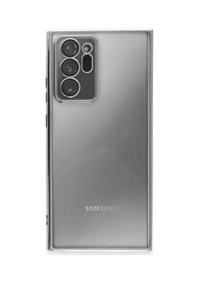 Samsung Galaxy  Uyumlu  Note 20 Ultra Kılıf Razer Lensli Silikon - Gümüş Çokrenkli