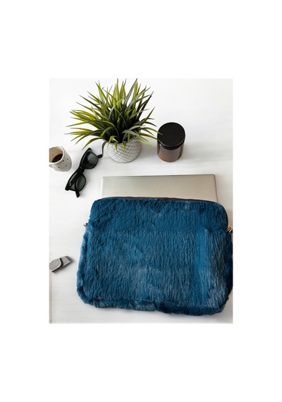 Plush Studıo 13-13.3-14 Inch Peluş Macbook, Laptop Çantası, Lacivert Toscase Askısız 36x26cm Lacivert Lacivert
