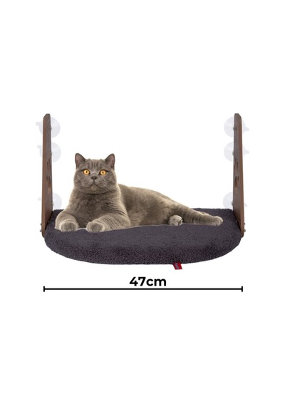Cam Yatağı Vantuzlu Kedi Cam Yatağı Vantuzlu Yatak Antrasit