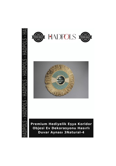 Premium Hediyelik Eşya Koridor Objesi Ev Dekorasyonu Hasırlı Duvar Aynası 3natural-4 Naturel