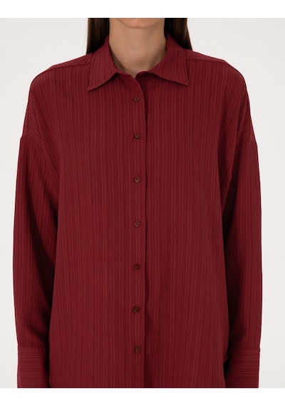 Pierre Cardin Kadın Bordo Gömlek Desenli 50318232-vr014 Bordo