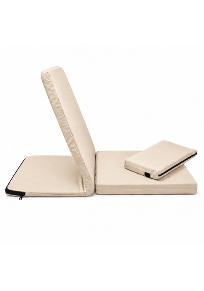 Meditasyon Sandalyesi İlave Yastıklı Backjack Xl Yoga, Nefes, Meditasyon Sandalyesi Duck Kumaş Krem