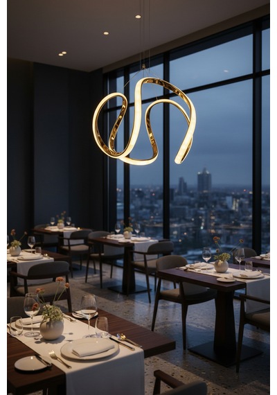 Eylül Gold Led Avize 24w Gold Kaplama Modern Sarkıt Avize 3 Renk Işık Seçenekli Beyaz-sarı-günışığı Gold