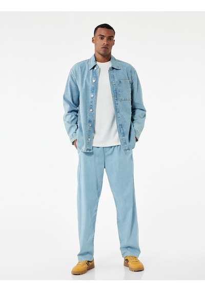 Koton Beli Bağcıklı Cep Detaylı Loose Fit Bol Jean Pantolon Açık İndigo 6wam40118nd Açık İndigo Koton Beli Bağcıklı Cep Detaylı Loose Fit Bol Jean Pantolon Açık İndigo 6wam40118nd Açık İndigo