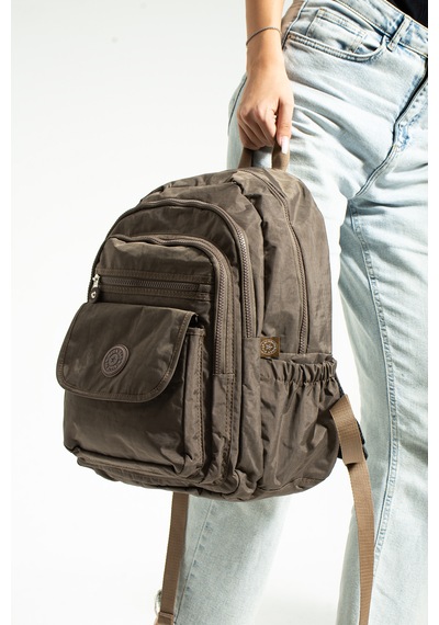 Nemo Bags Vizon Unisex Okul Çantası, Crinkle Su Geçirmez Kumaş, Laptop Seyahat Sırt Çantası, 24 Lt, 40x30cm Kahverengi