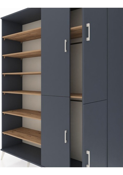 Hyperion Gardrop 8 Raflı 4 Kapaklı 2 Askılı 176x44x221 Antrasit-antrasit/çam Antrasit/çam Hyperion Gardrop 8 Raflı 4 Kapaklı 2 Askılı 176x44x221 Antrasit-antrasit/çam Antrasit/çam