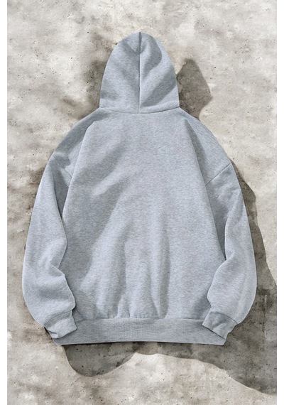 The Future Baskılı Oversize Sweatshirt Gri