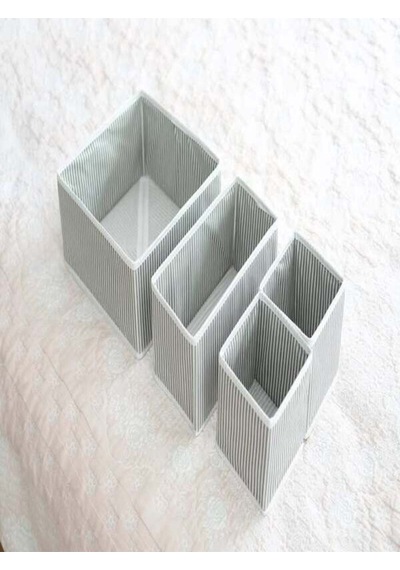 Çekmece Düzenleyici Set 4 Lü Gri Organizer Kutular Gri Kumaş Gri Tr Diğer