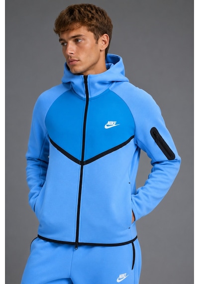 Nike Tech Fleece Mix Wr Full Zip Hoodie Kapüşonlu Unisex Sweatshirt Mavi