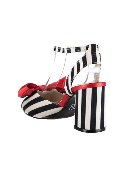 Fox Shoes Siyah/beyaz/kırmızı Kadın Topuklu Ayakkabı D654070704 Siyah - Kırmızı