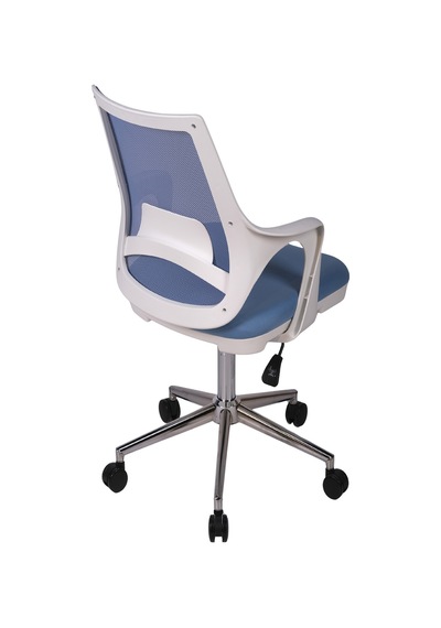 Ofisbazaar Buya Beyaz Fileli Çalışma Koltuğu Ergonomik Şef Ve Toplantı Koltuğu Açık Mavi Mavi