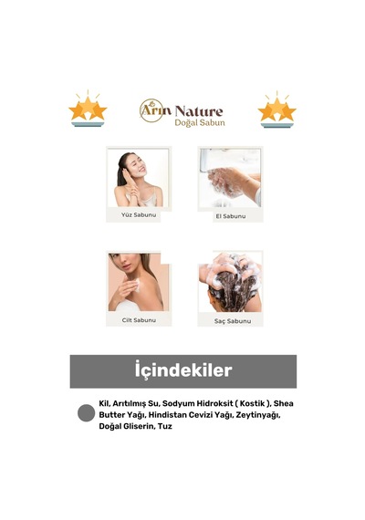 Kilsabunu %100 Doğal Güzel Kokulu El Yüz Saç Vücut Orijinal Bitkisel Kil Sabunu 120g - 1 Adet Karışık