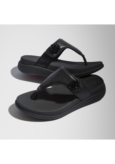 Roncato 090 All Black Sandalet Kadın Diğer Iw4-090 /675 Fitflop F-mode Go Beadie-button Adjustable Toe-post Siyah
