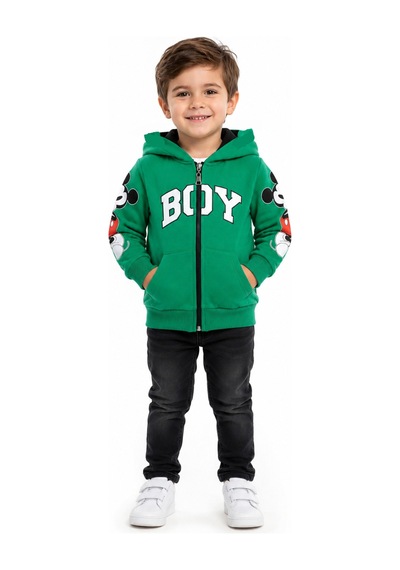 İrem Çocuk Giyim Erkek Çocuk Boy Yazılı Kapüşonu Kulaklı Kolları Resimli Yeşil Hırka Yeşil İrem Çocuk Giyim Erkek Çocuk Boy Yazılı Kapüşonu Kulaklı Kolları Resimli Yeşil Hırka Yeşil