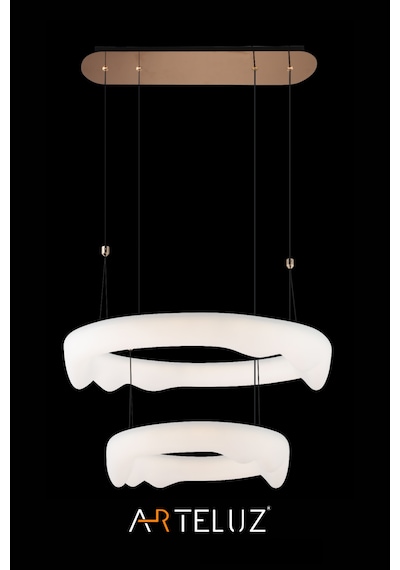 Luxury Pınterest Model Modern Sarkıt Çift Katlı Avize 50+35 Cm Beyaz