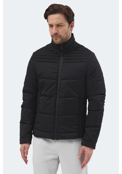 Slazenger Blanco Erkek Dik Yaka Slim Fit Siyah Mont & Kaban Siyah