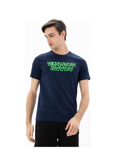AR-MA Arma Erkek Slim Fit Bisiklet Yaka Tişört Y25344452001 Lacivert