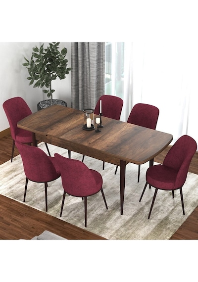Canisa Concept Kor Serisi 70x114 Açılabilir Mutfak Masası Takımı Barok Desen Masa 6 Bordo Sandalye Masa Barok Sandalyeler Bordo Canisa Concept Kor Serisi 70x114 Açılabilir Mutfak Masası Takımı Barok Desen Masa 6 Bordo Sandalye Masa Barok Sandalyeler Bordo