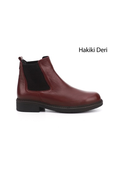 Gönderi(R) Gönderi R Bordo Antik Kauçuk Taban Hakiki Deri Chelsea Bot Bordo