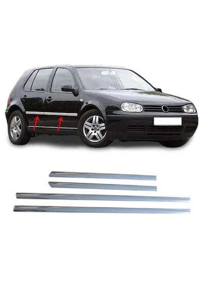 Vw Golf 4 Hb 1998-2004 Arası Krom Yan Kapı Çıta 4 Prç P.çelik