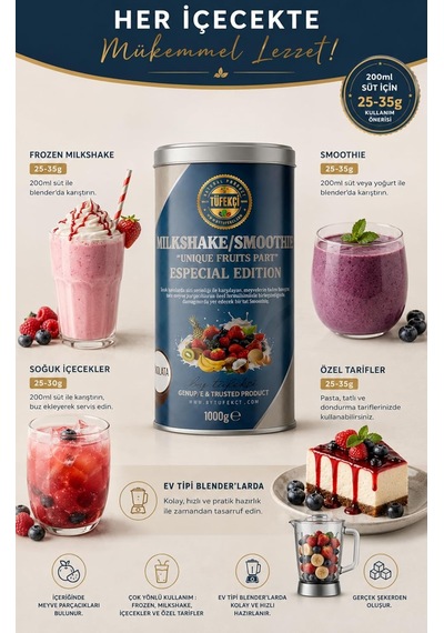 Karamel Milkshake Ve Smoothie İçecek Tozu 1000 Gr Yoğun Karamel Aroması, Pratik Hazır Karışım Diğer