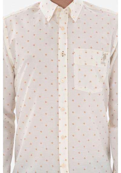 U.S. Polo Assn. Erkek Krem Regular Fit Cepli Gömlek 50296606-VR071
