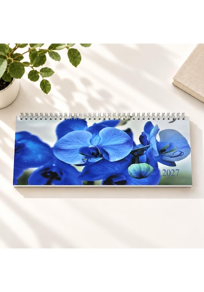 Lizy 2027 Spiralli Masa Takvim 12x33 Cm Çiçek