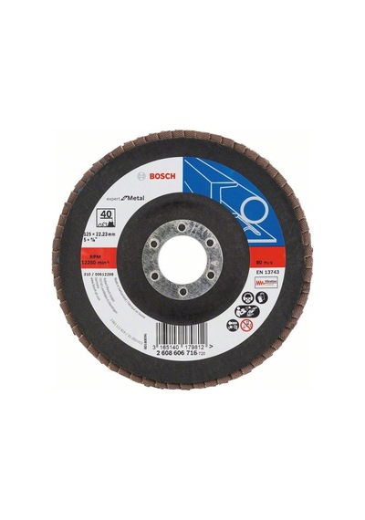 Bosch 125 mm 40 K Expert For Metal Flap Disk - 2608606716