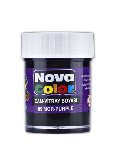 Mor Cam Boyası Vitray Boyası 25 ML 1 Adet Nova Color Su Bazlı Mor