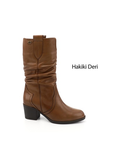 Gönderi(R) Gönderi R Kadın Taba Antik Kalın Topuklu Körüklü Hakiki Deri Çizme Gkzc13447531 Taba