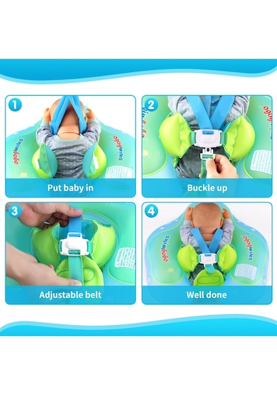 Swımbobo Şişme Bebek Yüzme Simidi Bebek Şamandırası- L Çok Renkli