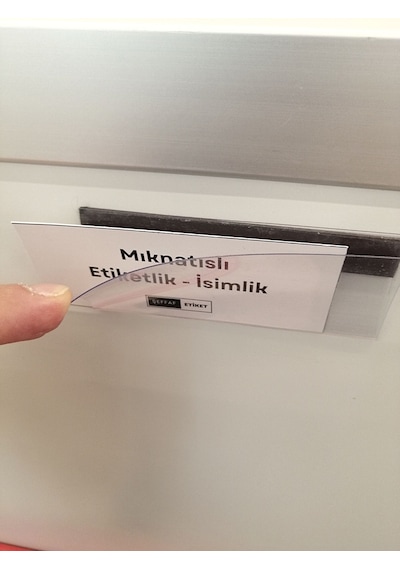 Şeffaf Etiket 10 Ad Pvc Magnet Etiketlik Mıknatıslı 8x4 Cm Raf Etiket Cebi