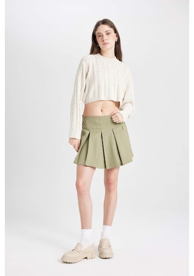DeFacto Coool Regular Fit Bisiklet Yaka Triko Kazak T4518AZNSBG300 Bej