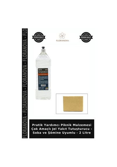 Pratik Yardımcı Piknik Malzemesi Çok Amaçlı Jel Yakıt Tutuşturucu - Soba Ve Şömine Uyumlu - 2 Litre