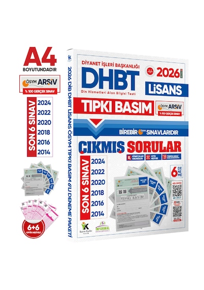 2026 Kpss-dhbt Lisans-önlisans-ortaöğretim Ösym Çıkmış Soru Tıpkı Basım 6+6+6 Kitapçık Tg Deneme Seti