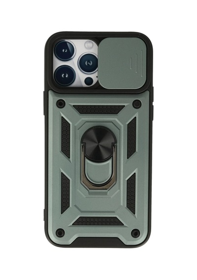 Newface - 388 - iPhone Uyumlu 13 Pro Max Kılıf Pars Lens Yüzüklü Silikon - Csmo-tex - - Yeşil