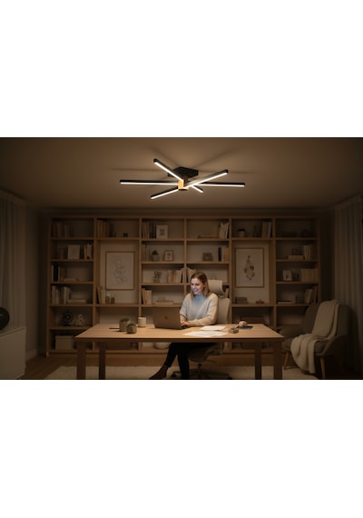 Nova 6 Silver Led Tavan Avize Kumandalı Dim Edilir Aşağı Işık Doğal Işık