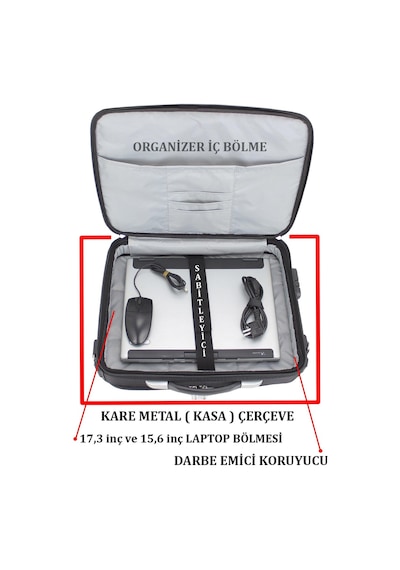 Unisex 17.3" Siyah Çelik Kasalı Laptop Evrak Notebook Bilgisayar