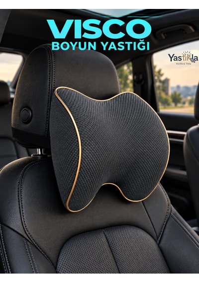 Araç İçi Antrasit Ergonomik Boyun Destekli Ortopedik Visco Oto Koltuk Başlığı