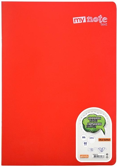 Mynote Text Klasik A4 Defter Plastik Kapak Çizgili 60 Yaprak - Kı