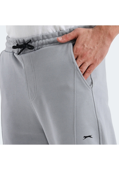 Slazenger NACIO Erkek Cepli Dar Paça Gri Eşofman Altı
