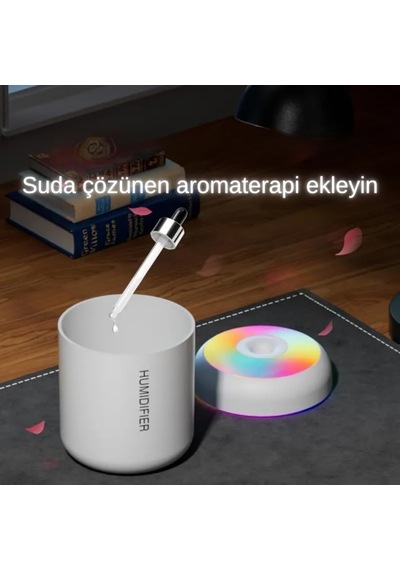 Wiforte Beyaz Hava Nemlendirme Humidifier Ortam, Oda Ve Araç İçin Buhar Makinesi, Işıklı Nemlendirici Sprey Y