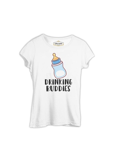 Drinking Buddies - Milk Beyaz Kadın Tshirt 001
