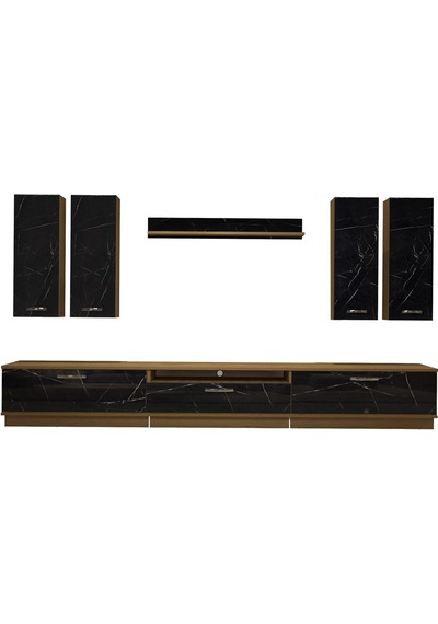 Decoraktiv Trendstyle 8d Mdf Tv Ünitesi Tv Sehpası Pera - Siyah Mermer