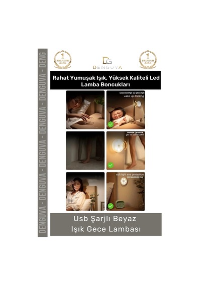 Sensörlülamba Hareket Sensörlü Portatif Led Duvar Aydınlatma Modu Usb Şarjlı Beyaz Işık Gece Lambas Çok Renkli 46897040