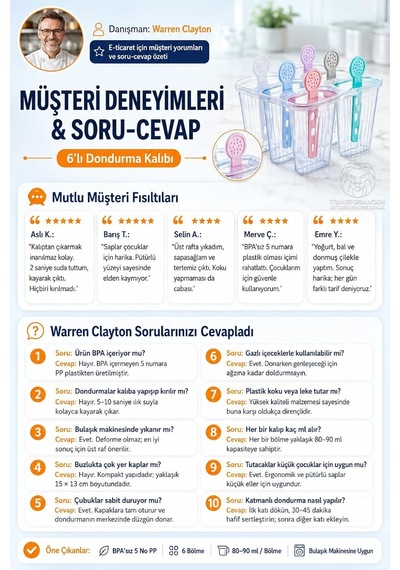 Transformacion 6'li Dondurma Ve Meybuz Kalıbı / Zindeliklı Ev Yapımı Atıştırmalık Seti 721454 Diğer