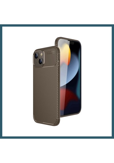 Bezos İphone 15 Uyumlu Kılıf Auto Focus Karbon Kapak - Kahverengi Ob